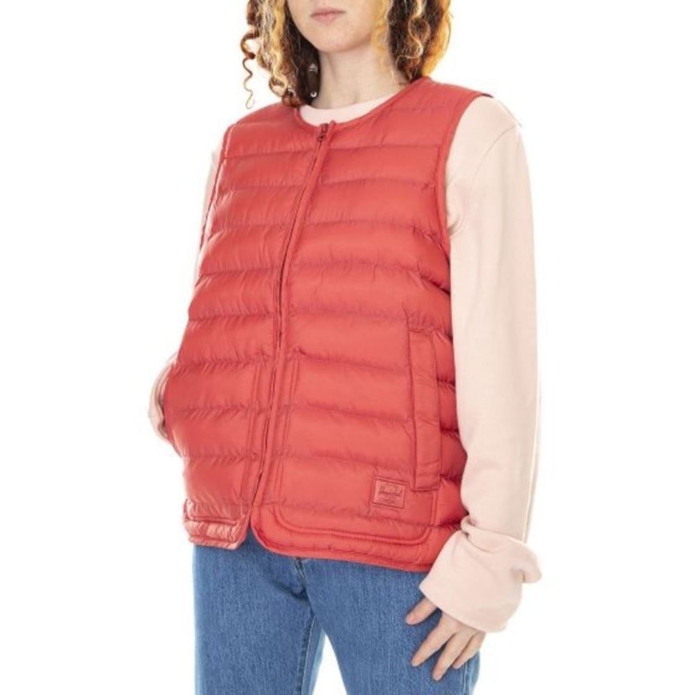 Herschel Featherless Quilted Vest in Orange - Size M